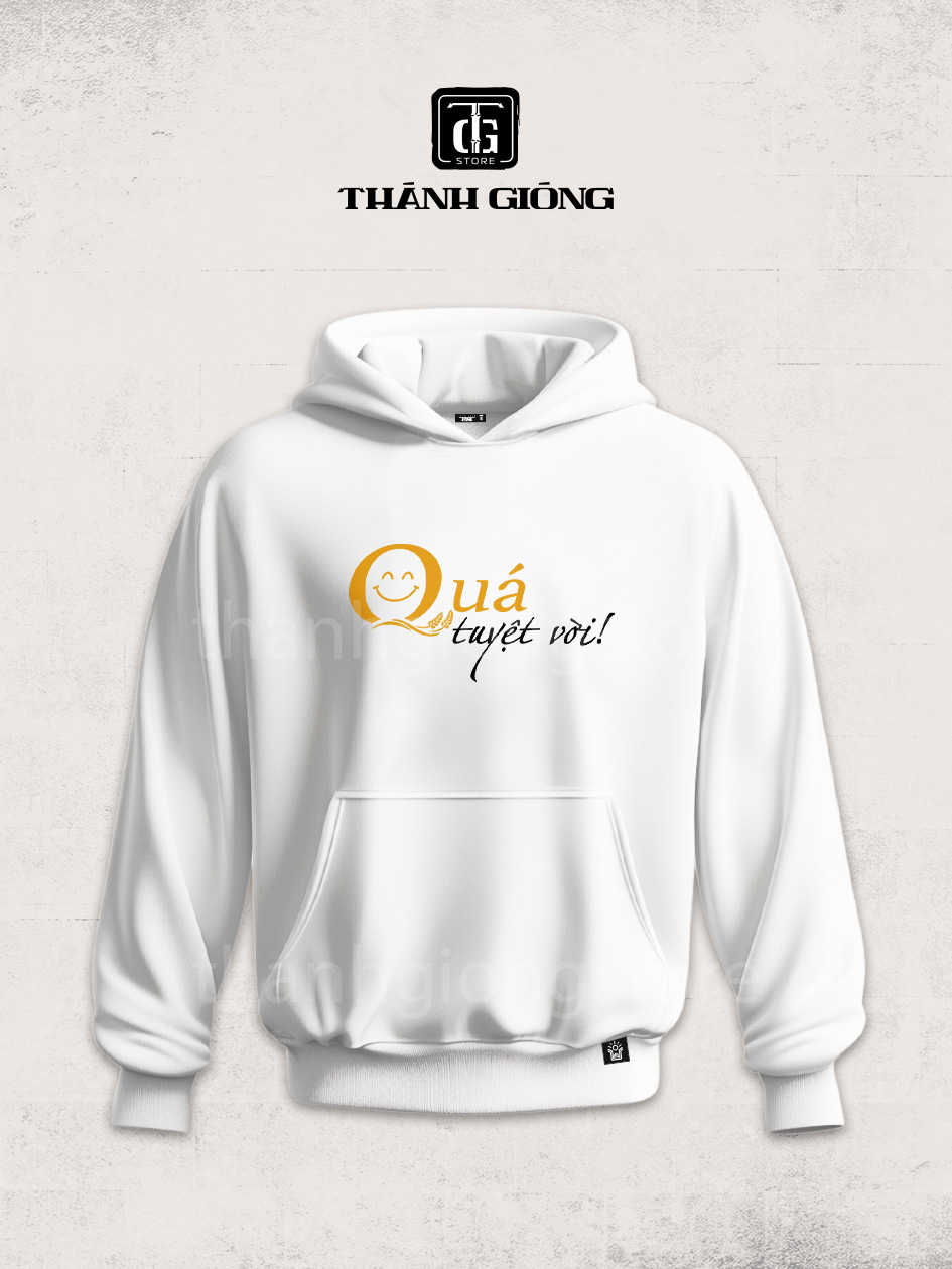 hoodie trắng - QTV