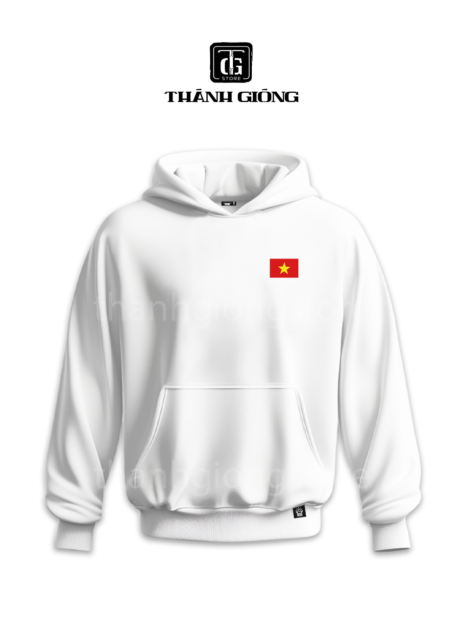 hoodie trắng - cờ