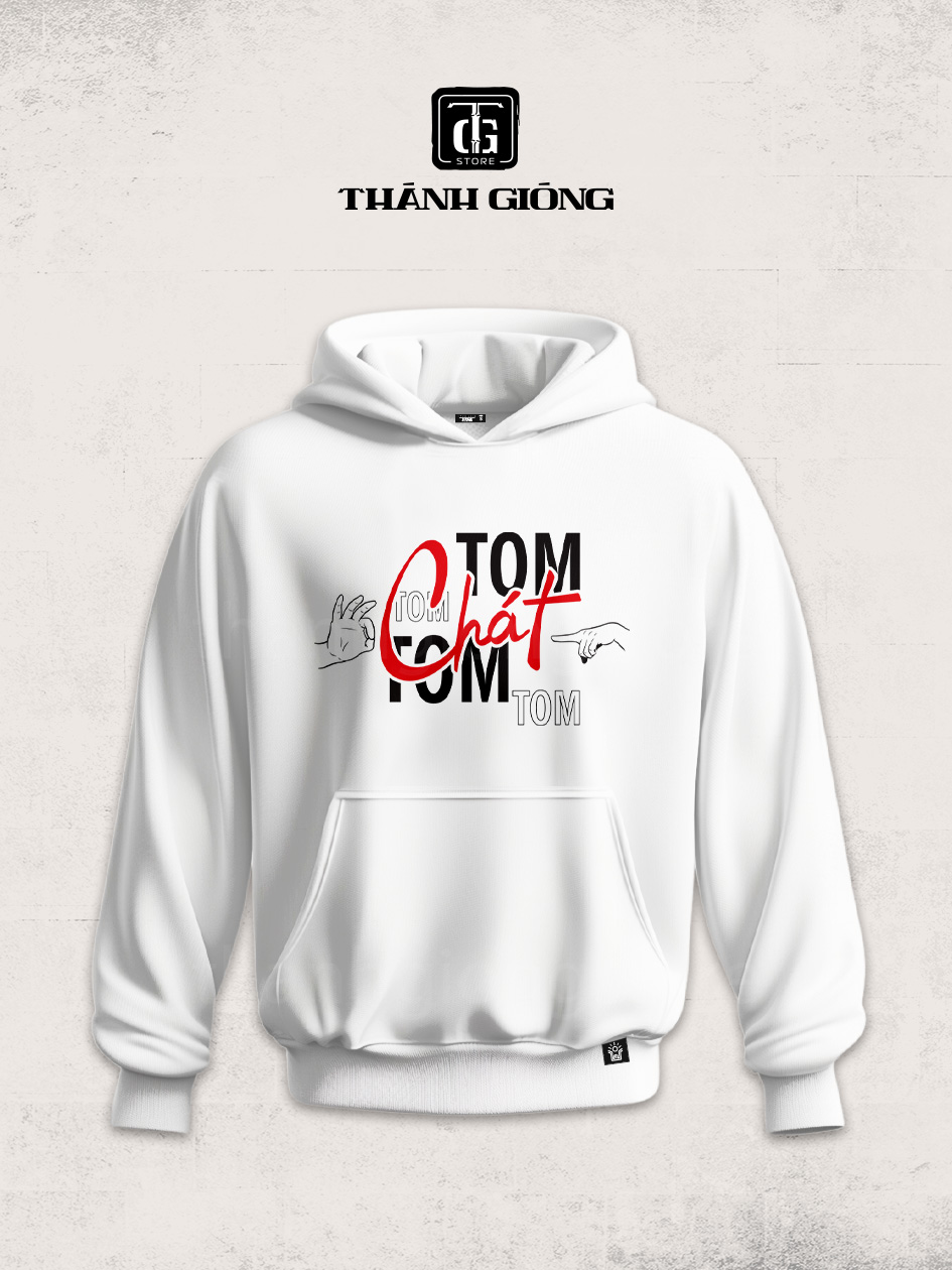 hoodie trắng - tom tom