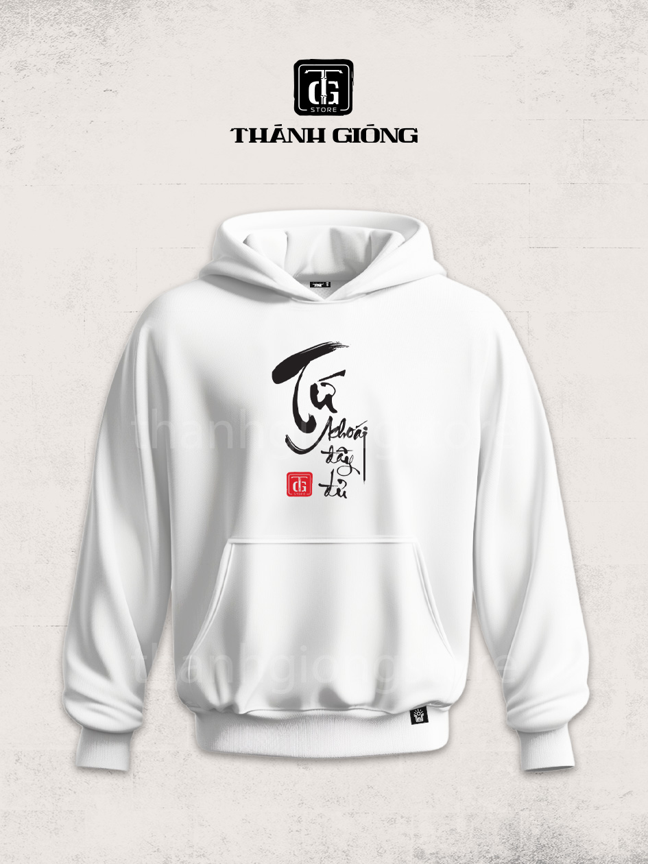 hoodie trắng - tứ khoái